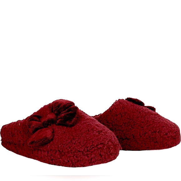 Jessica Simpson Burgundy Plush MarshmallowSlideon House Slipper Clog Memory Foam - Picture 5 of 10